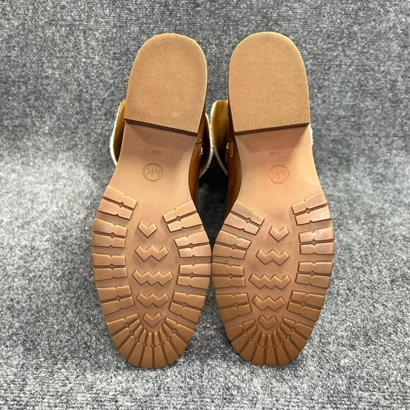 Michael Kors Whitaker Boots Womens Size 9.5 Caramel Leather Tall Shearling Block - Picture 11 of 16